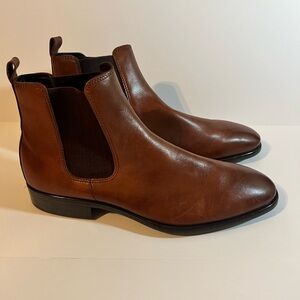 ECCO City Tray-Men 12 US /46 EU Brown Leather Chelsea Boots. NEW